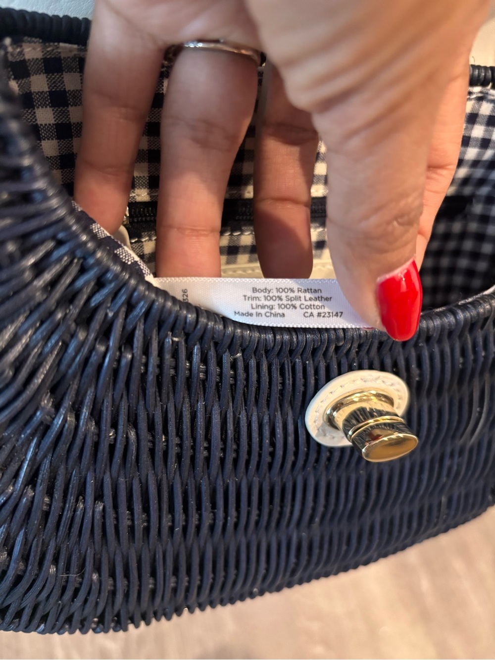 Talbots Navy Rattan purse - Picture 4 of 4
